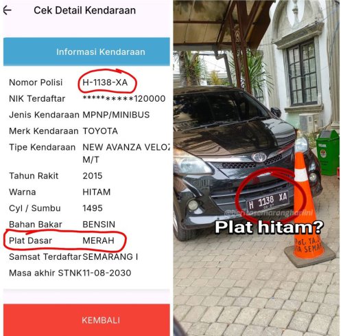 Pelat Merah Ganti Kostum, Mobil Dinas Ketahuan Ngaspal Pakai Plat Pribadi