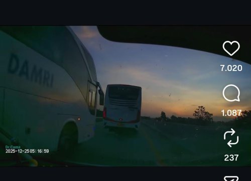 Manuver Bus Damri di Tol Ngawi–Kertosono Tuai Sorotan, Sopir Langsung Kena Skors!