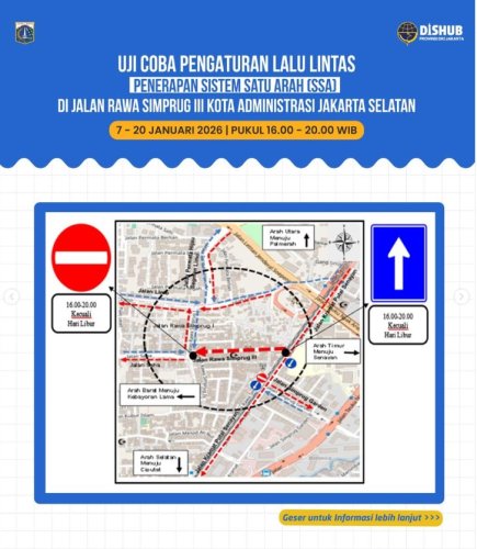 Salemba Tengah Dimulai, Giliran Jalan Rawa Simprug III Berlaku Sistem Satu Arah Mulai Besok