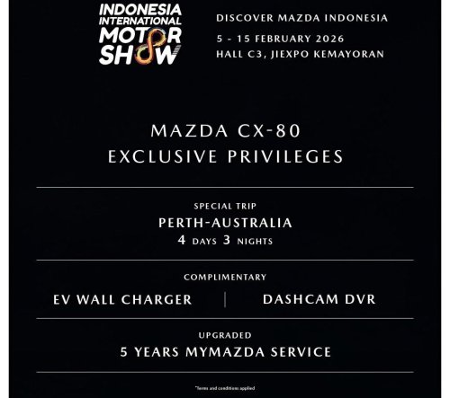 Mazda CX-80, Beli Mazda CX-80 PHEV di IIMS 2026 Gratis Liburan ke Australia