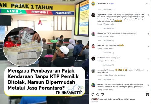 Anomali Bayar Pajak Kendaraan di Indonesia, Tanpa KTP Ditolak Tapi Lewat Calo Bisa Mulus