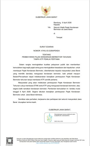 Terobosan Dedi Mulyadi Nular, Kebijakan Perpanjang STNK Tanpa KTP Pemilik Berlaku di Seluruh Indonesia