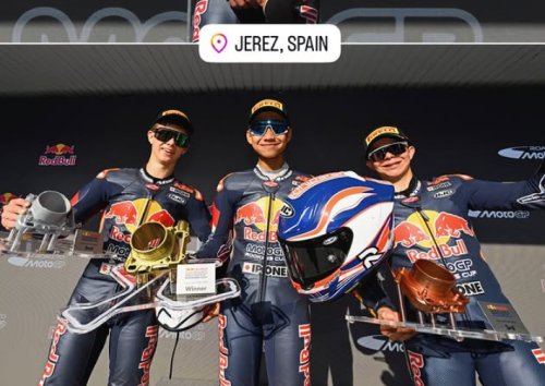 Kiandra Ramadhipa Menggila di Jerez, Start P17 Berakhir Menang di Red Bull MotoGP Rookies Cup 2026
