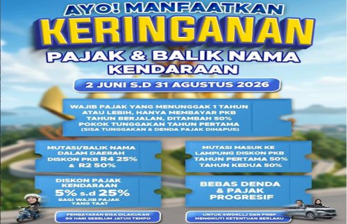 Provinsi Ini Gelar Pesta Bagi Penunggak Pajak Kendaraan, Tunggakan dan Denda Dihapus