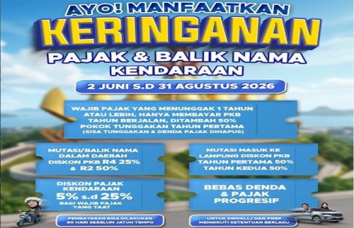 Provinsi Ini Gelar Pesta Bagi Penunggak Pajak Kendaraan, Tunggakan dan Denda Dihapus