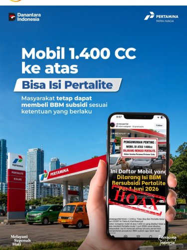 Bisa Tenang, Pertamina Pastikan Isu Mobil 1.400 Cc Dilarang Isi Pertalite Itu Hoaks