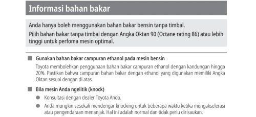 Pemilik Mobil Wajib Tahu Cara Melihat Rekomendasi Jenis BBM!