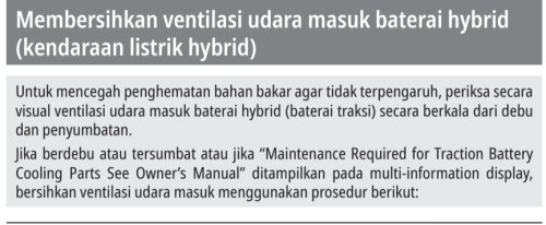 Ternyata Saluran Udara Baterai Veloz Hybrid Harus Dibersihkan