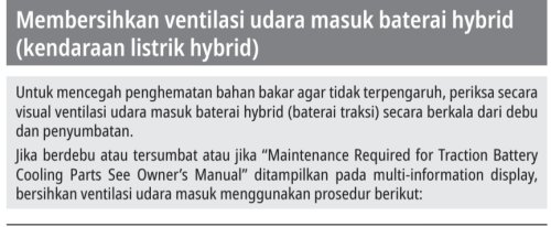 Ternyata Saluran Udara Baterai Veloz Hybrid Harus Dibersihkan