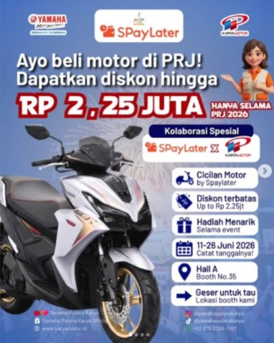 Yamaha, Promo Yamaha di Jakarta Fair, Semua Tipe Kena Potongan Rp 500 Ribu