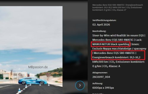 Mercedes, Mercedes verrät erste Verbrauchswerte der EQS Modellpflege