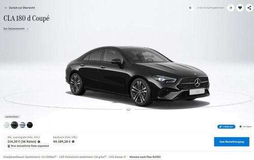Bis zu 25 % Rabatt für CLA Lagerfahrzeuge
