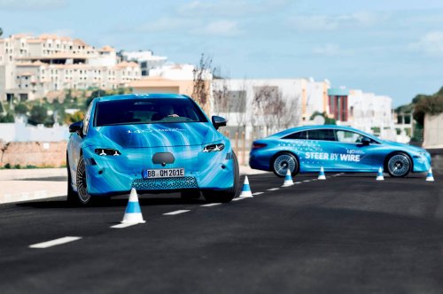 Steer-by Wire im EQS Facelift bestätigt – erstes Interieur-Foto