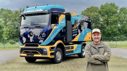 Elektrotrucker zeigt elektrisches Weltreisemobil