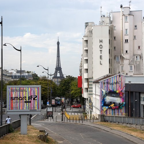 Neue smart #2 Bilder des Zweisitzers als Streetart-Motiv