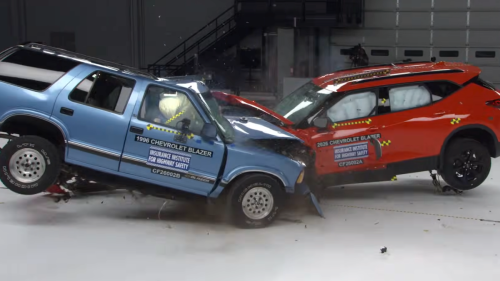 A 1996 Chevy Blazer Crash Test Shows How Far SUV Safety Has Come