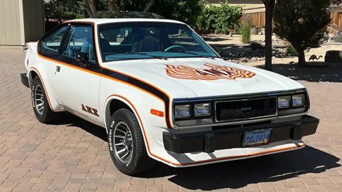 Here's Your Chance To Own An Awesome 1979 AMC Spirit AMX V8 With Flames On The Hood
