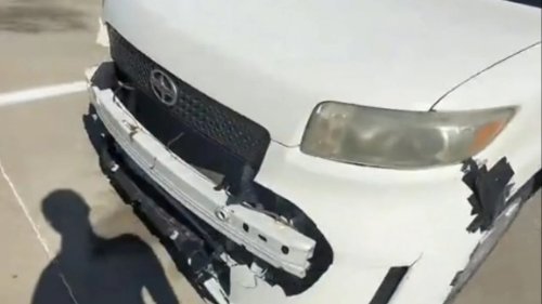 A Toyota Driver Decided To Fix Her Damaged Car With Duct Tape