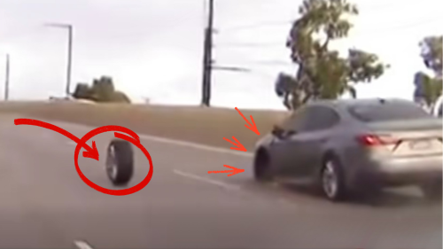 A Toyota Camry’s Tire Made a Break for It in the Middle of Traffic... And They Kept Driving
