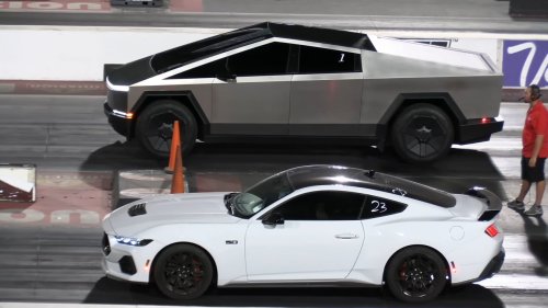 Mustang Owners Might Not Like Watching This Drag Race With a Tesla Cybertruck