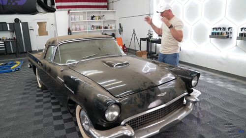 Abandoned 1957 Ford Thunderbird Gets Cleaned For The First Time In 15 Years