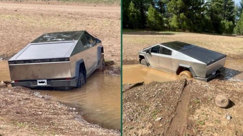 California Cybertruck Driver Learns Tough Lesson After Mud Has Other Plans
