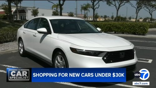 New vehicles priced under the $30,000 mark, including one EV