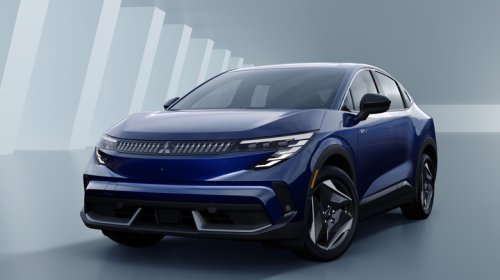 New 2027 Mitsubishi Eclipse Sportback Is Basically Just A Nissan Leaf On Aero-Optimized Tri-Spokes