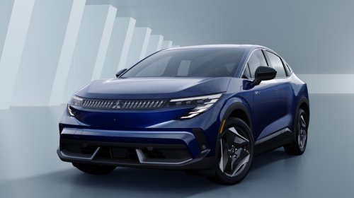 New 2027 Mitsubishi Eclipse Sportback Is Basically Just A Nissan Leaf On Aero-Optimized Tri-Spokes