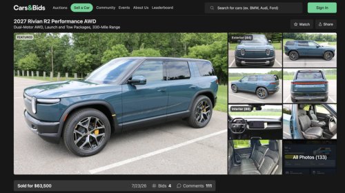 Dumb Assclown Tries To Flip Rivian R2 And Fails Because They're A Pathetic Loser