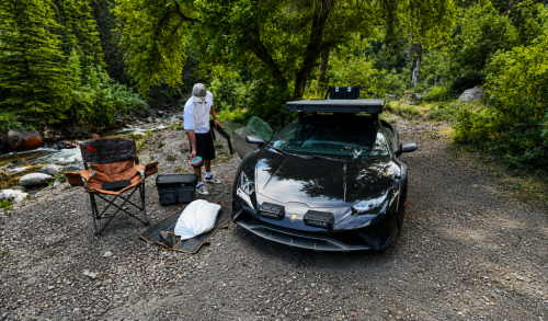 Watch a YouTuber Turn a 1,500-HP Lamborghini Into a High-Tech Luxury Campsite
