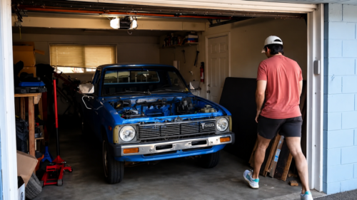 Blown-Engined 1982 Toyota Pickup Converted Into a Manual EV Using Craigslist Parts