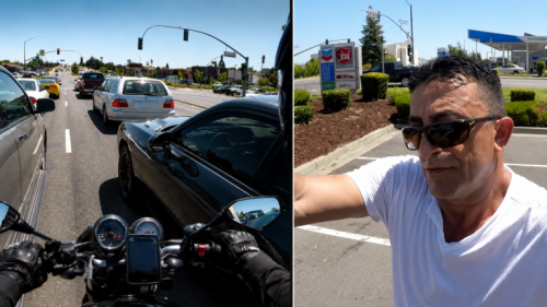 Motorcyclist Clips Dodge Challenger’s Mirror Lane-Splitting – Driver’s Response Isn’t What Anyone Expected