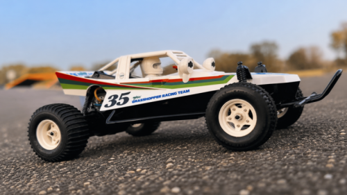 Someone Turned a 1984 Tamiya Grasshopper Into a 74-MPH Monster