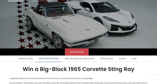 One Lucky Winner Gets Both a 1965 Corvette Sting Ray and a 2026 Z06 in This Giveaway