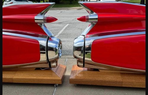 These 1959 Cadillac Tail Fins Became Freestanding Art, and No Reserve Bidding Is Heating Up