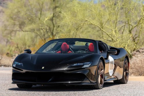 The Real Story Behind This Ferrari SF90 Spider Isn't the Bid. It's the Atelier Plaque Between the Seats.