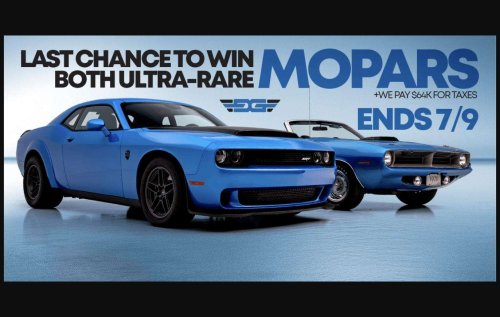 Last Chance! Enter to Win Two Ultra-Rare B5 Blue Mopars Before Entries End 7/9