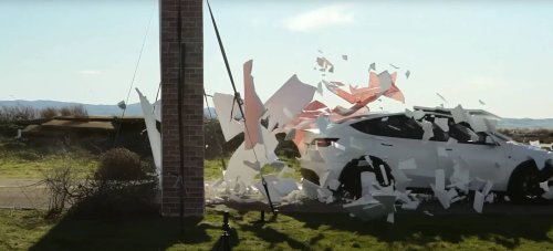 Mark Rober Built A Fake Wall To Fool A Tesla. The Car Drove Right Through It