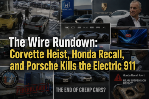 The Wire Rundown: Corvette Heist, Honda Recall, and Porsche Kills the Electric 911