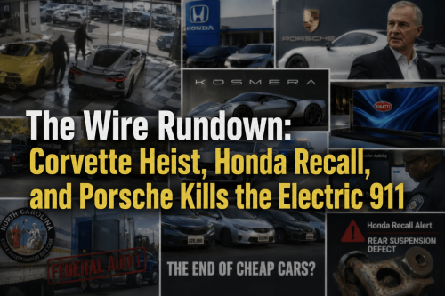 The Wire Rundown: Corvette Heist, Honda Recall, and Porsche Kills the Electric 911