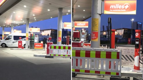 In Norway, a gas station ripped out pumps, and made room for a new bank of EV chargers