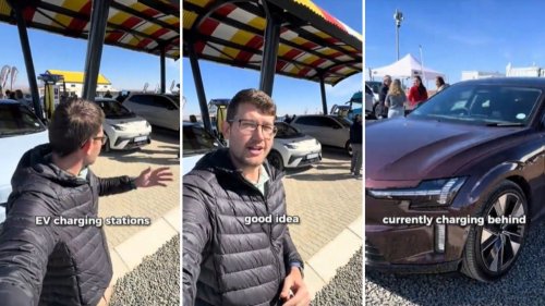 Driver gives a close-up look at brand-new, off-grid solar EV charging station in South Africa