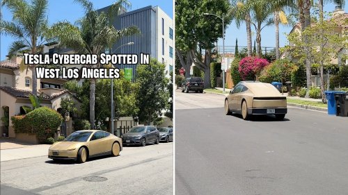 Rare Tesla Cybercab robotaxi turns heads on public street in California