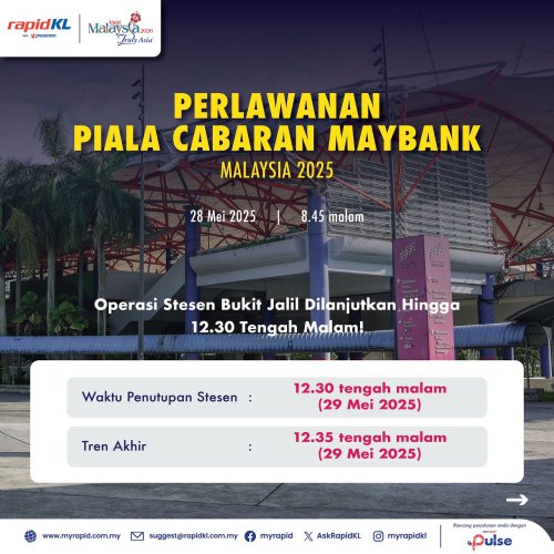 Manchester United vs ASEAN All-Stars, May 28 – LRT Bukit Jalil operations extended to 12.30 am tonight