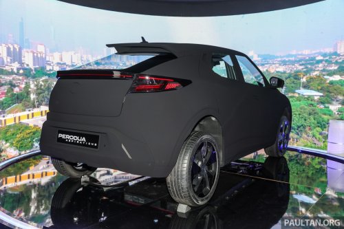 Perodua ‘QV-E’ EV spotted without rear wing, exposing sloping roofline, notched tailgate design, sporty profile