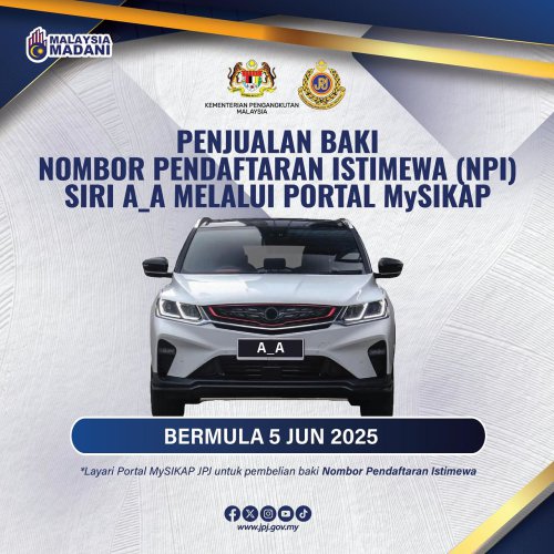 JPJ clearing leftover A-A number plates on MySikap