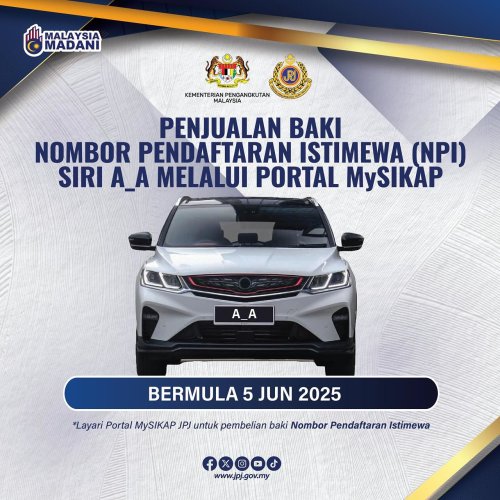 JPJ clearing leftover A-A number plates on MySikap