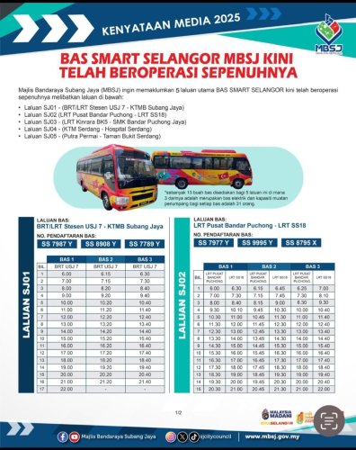 Smart, Smart Selangor bus service in Subang Jaya resumes in full, with all five routes now back in operation