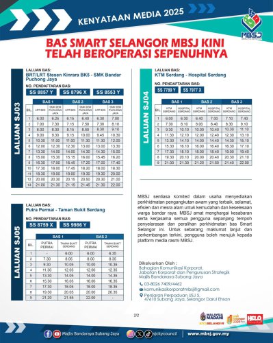 Smart | Smart Selangor bus service in Subang Jaya resumes in full, with all five routes now back in operation
